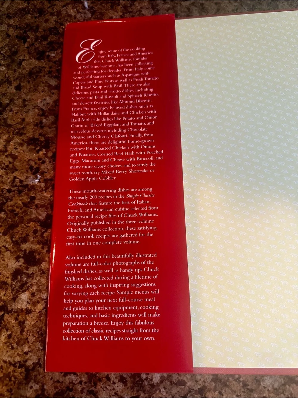 Williams Sonoma cookbook by